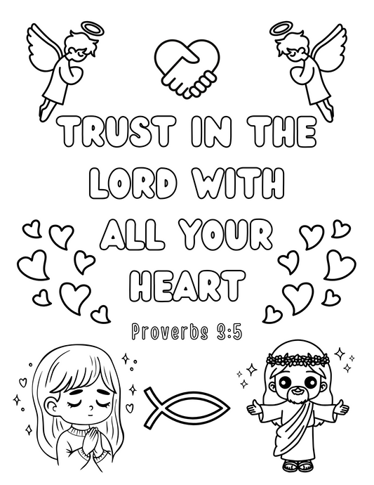 Christian Kids Coloring Book Digital Download
