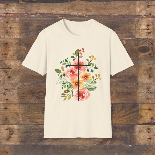 Spring Floral Cross T-Shirt