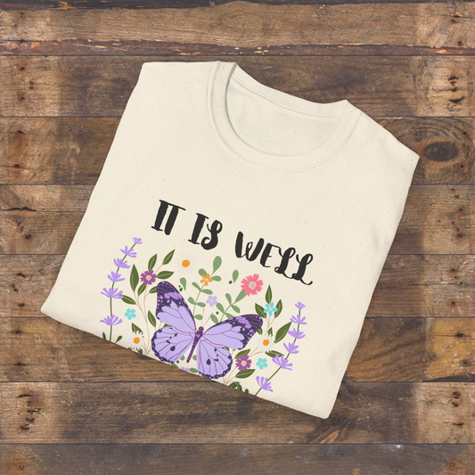 Spring Butterfly "It Is Well With My Soul" T-shirt