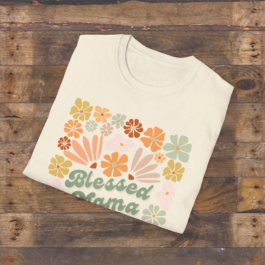 Blessed Mama Retro Floral T-Shirt
