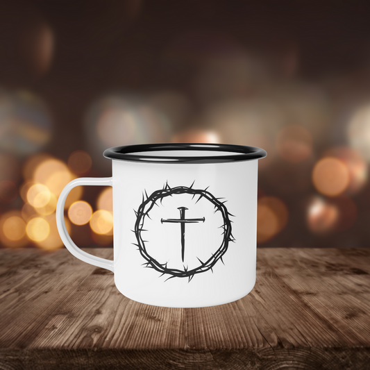 Man of God Rustic Cross Enamel Mug