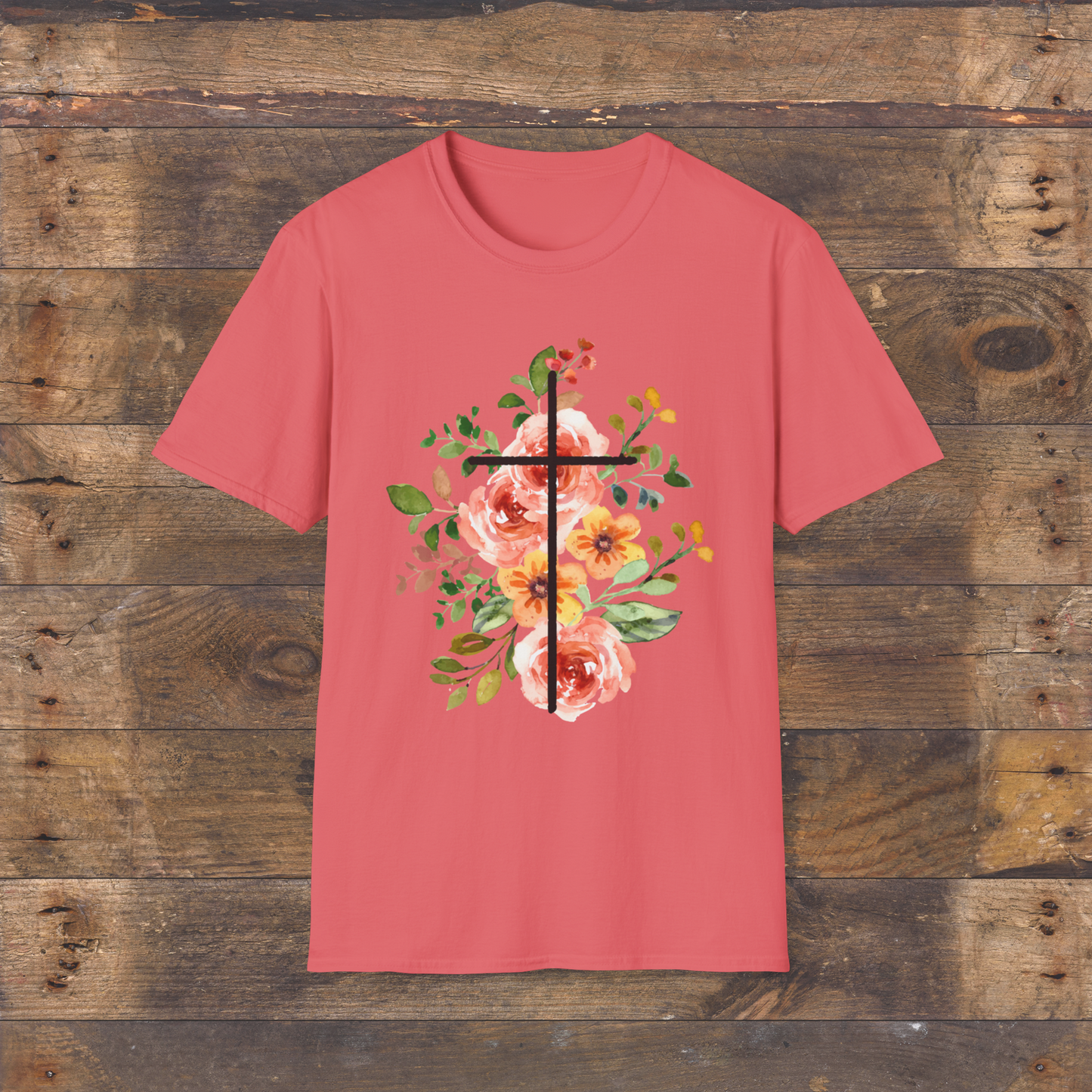 Spring Floral Cross T-Shirt