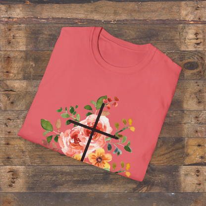 Spring Floral Cross T-Shirt