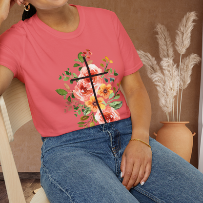 Spring Floral Cross T-Shirt