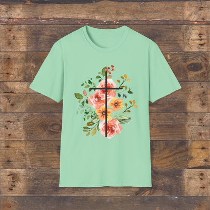 Spring Floral Cross T-Shirt