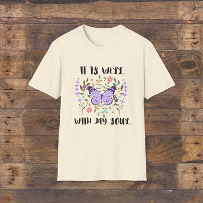 Spring Butterfly "It Is Well With My Soul" T-shirt