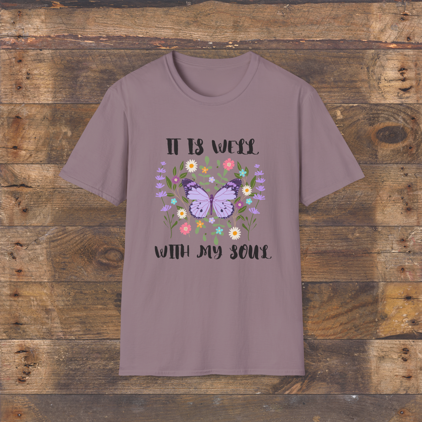 Spring Butterfly "It Is Well With My Soul" T-shirt