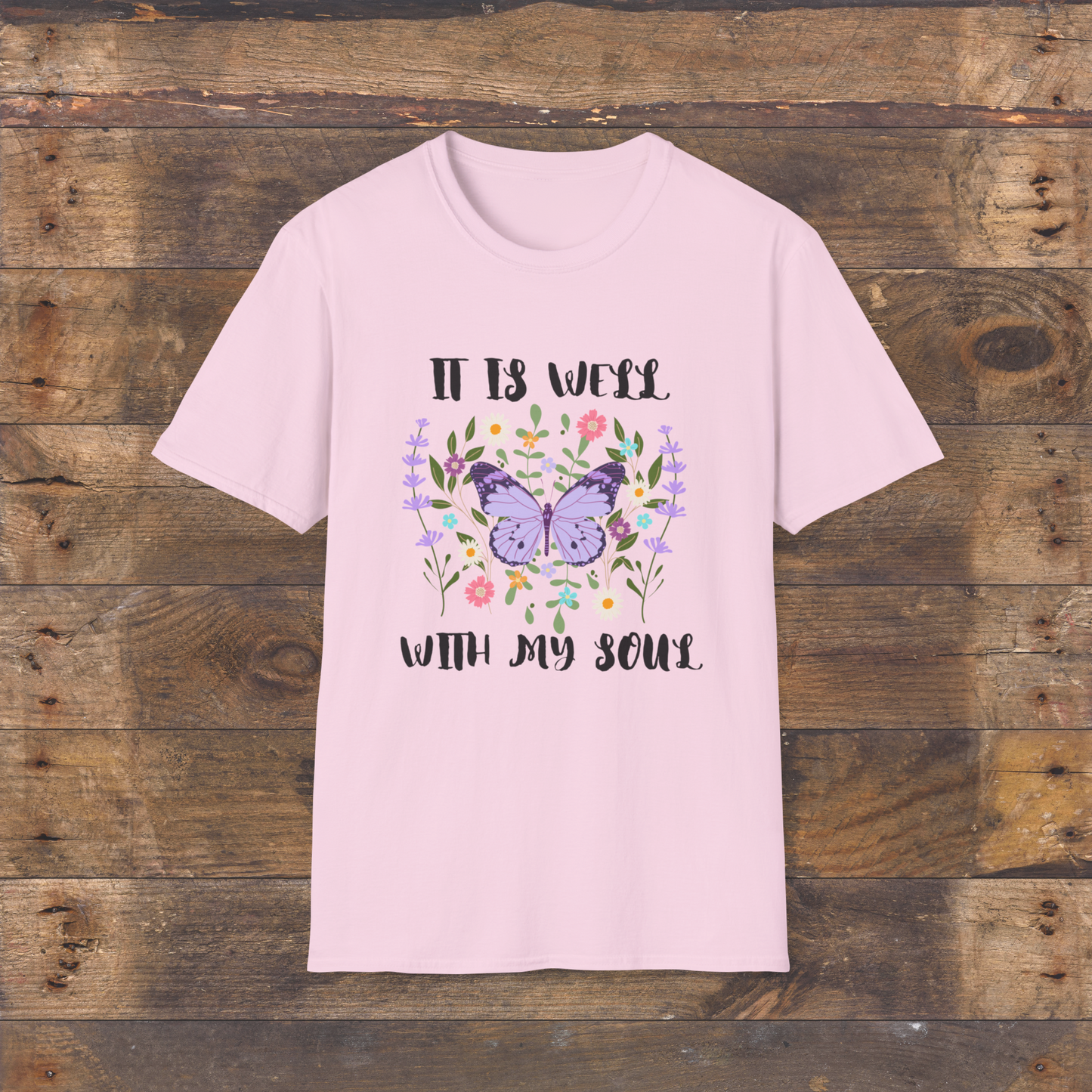 Spring Butterfly "It Is Well With My Soul" T-shirt