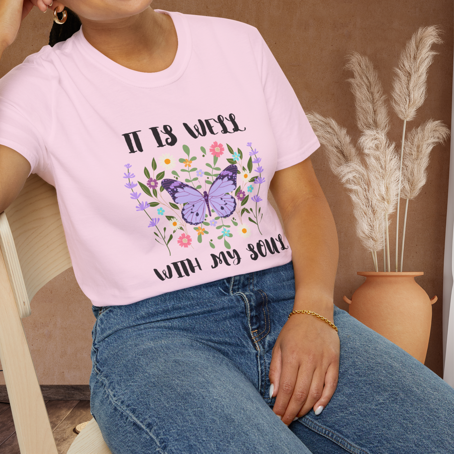 Spring Butterfly "It Is Well With My Soul" T-shirt