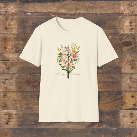 Love Won Floral Cross T-Shirt