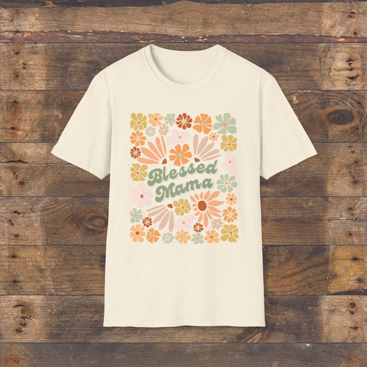 Blessed Mama Retro Floral T-Shirt