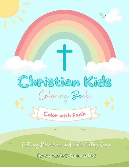 Christian Kids Coloring Book Digital Download