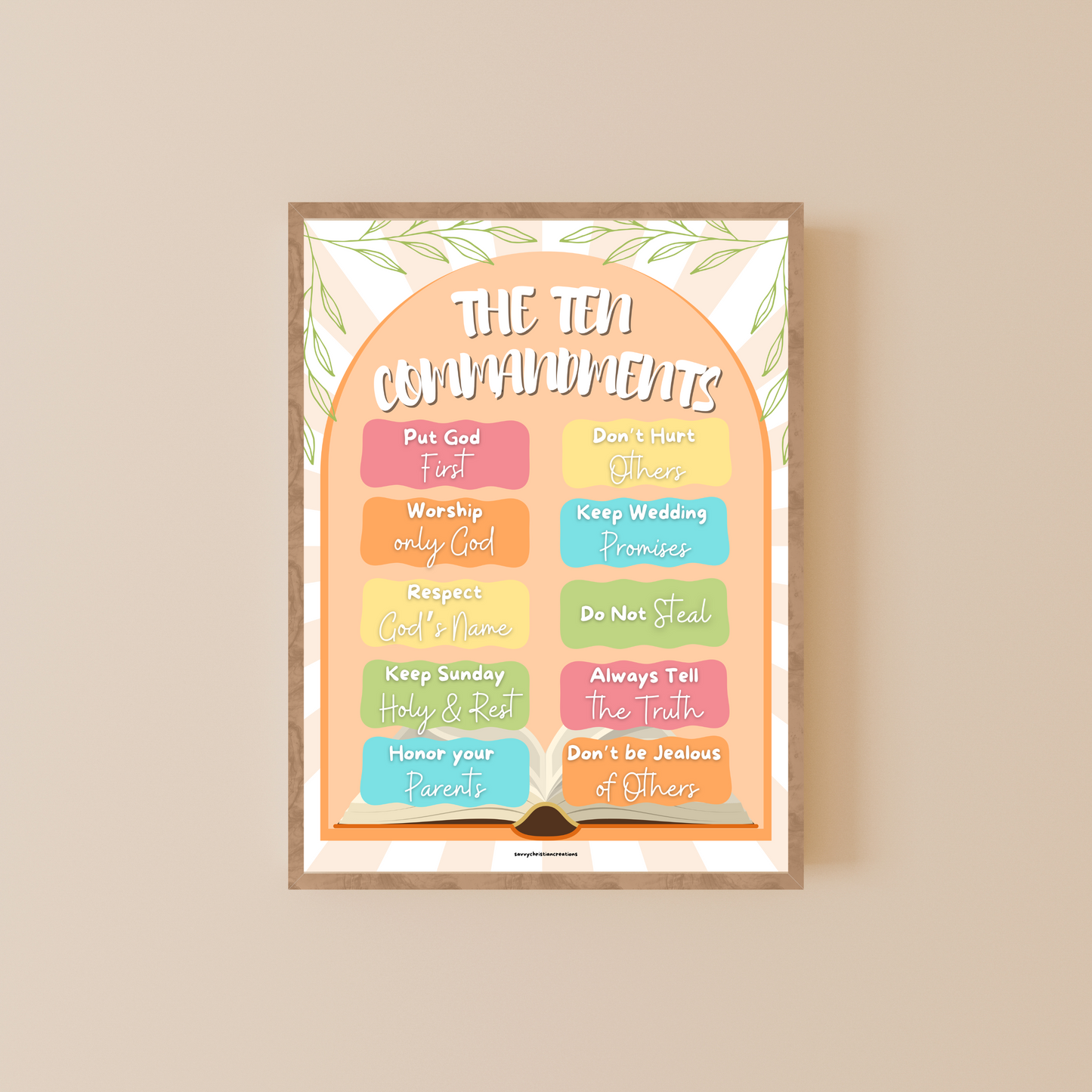 Christian Posters for Kids - 9-Piece Faith-Based Learning Bundle